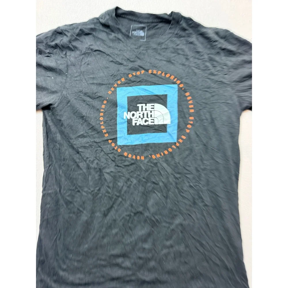 The North Face Graphic Tee Mens Medium Black Excellent Short Sleeve Logo Shirt